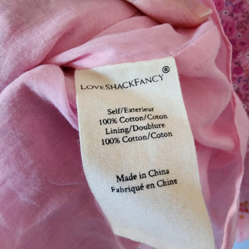 LOVESHACKFANCY Rina Floral Print Ruffled Mini Dress, Exploded Pink Size 00