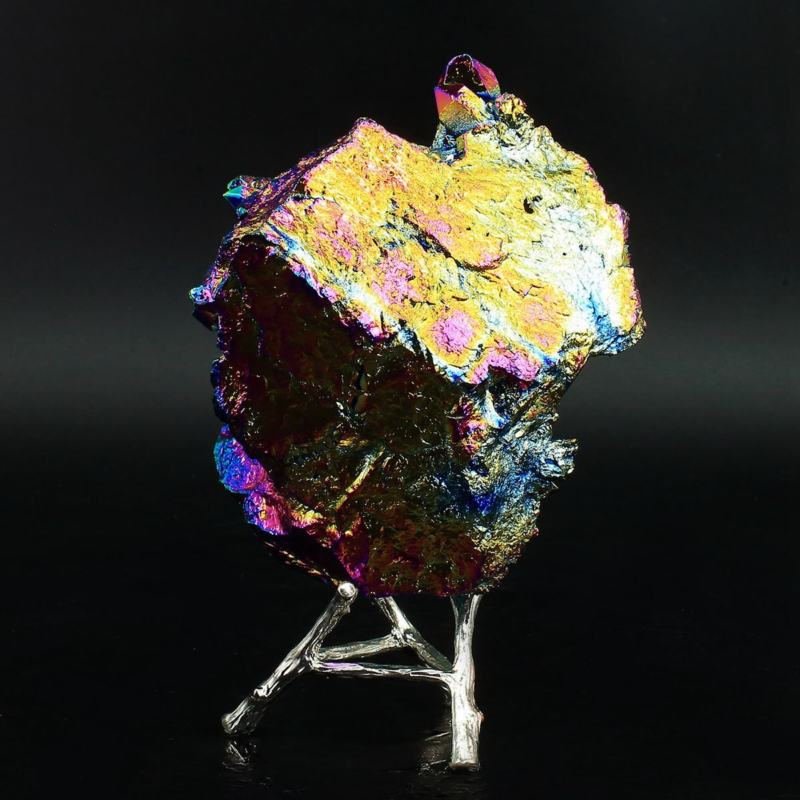 610g Colourful Crystal Cluster Quartz Mineral Specimen Decoration Electroplate