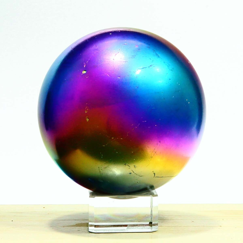 838g Natural Crystal Electroplated Rainbow Crystal Ball Quartz Sphere Healing