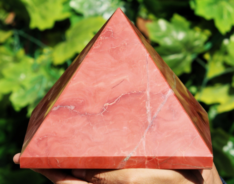 Pink Bustamite Pyramid Crystal Quartz Healing Display Specimen Stone Huge 190mm