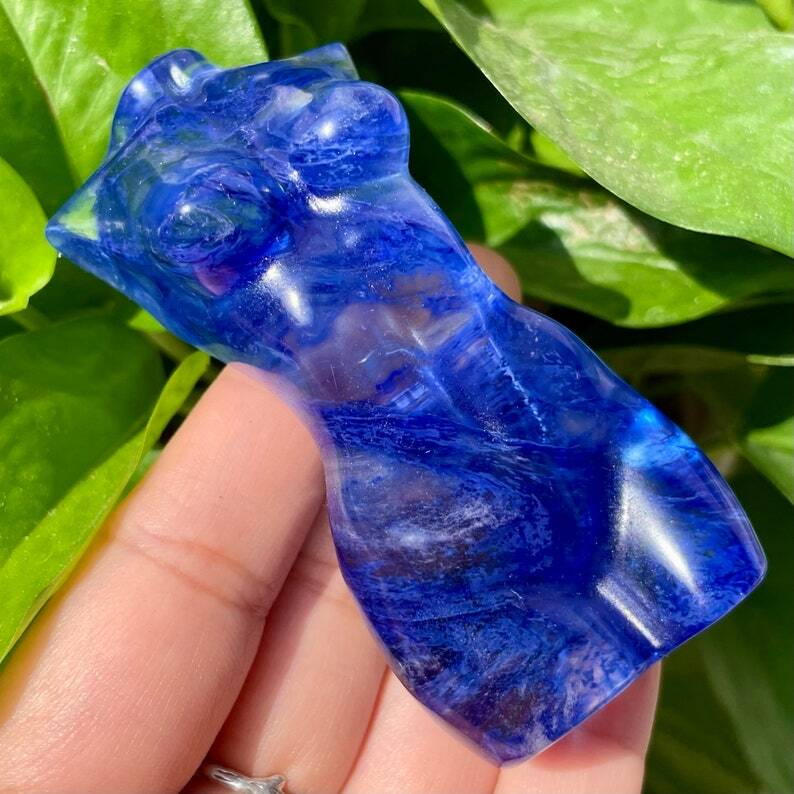 1PC Blue Melting Stone Goddess Crysta Decoration Reiki Heal Collection gift