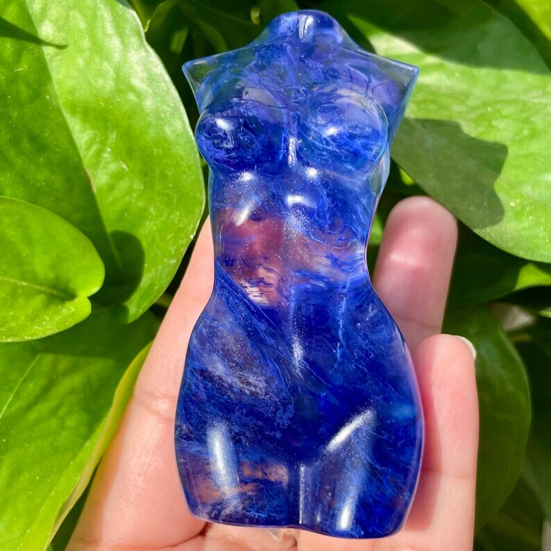 1PC Blue Melting Stone Goddess Crysta Decoration Reiki Heal Collection gift