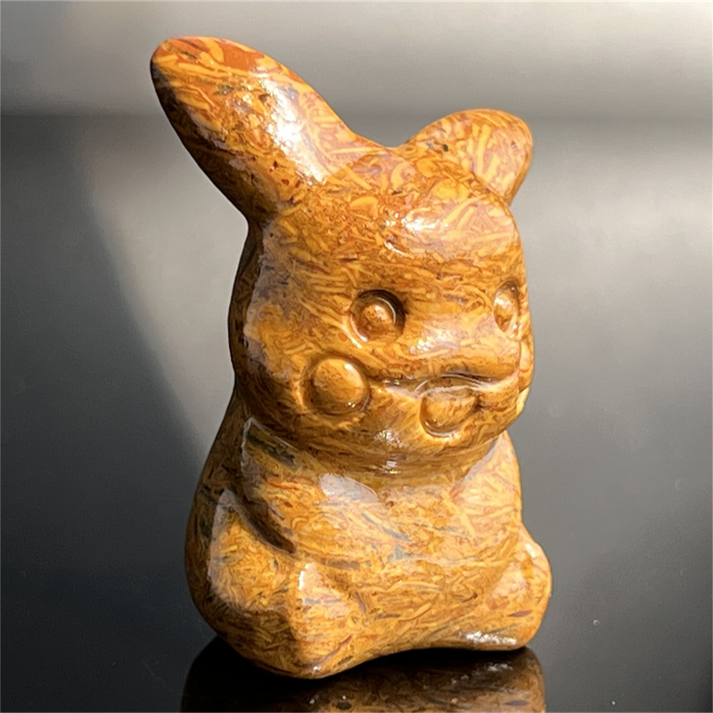 1.5" Natural quartz carved Pikachu skull Quartz crystal skull reiki healing