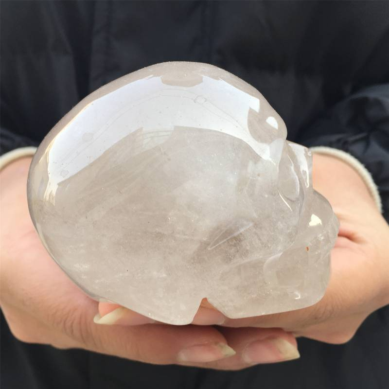 0.39kg Natural clear quartz skull carved Quartz Crystal skull Healing
