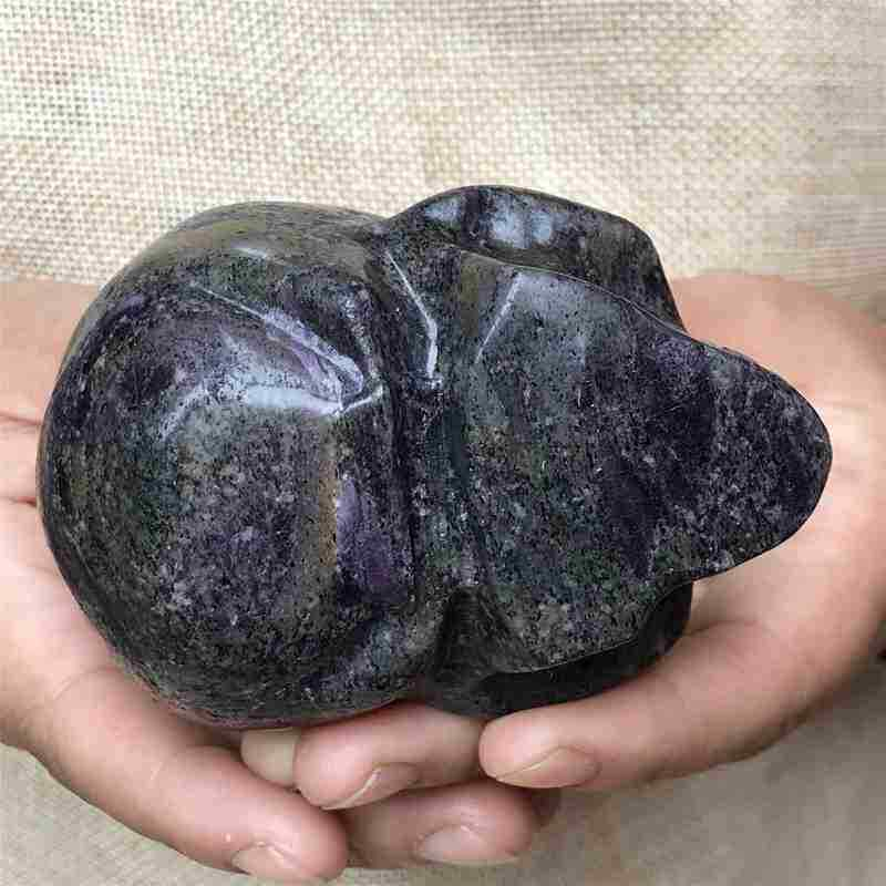 0.48kg Natural black jade quartz skull carved Quartz Crystal skull Healing