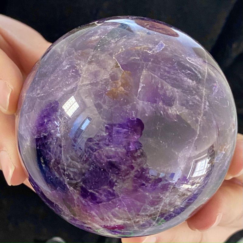 1.73LB Rare High Quality Purple  Amethyst Quartz Crystal Sphere Healing Bal