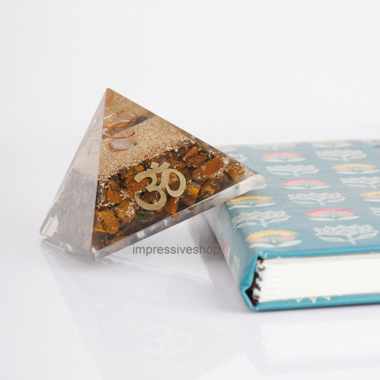 Tiger Eye Orgone Pyramid  Crystal Healing Energy Chakra Free Shipping