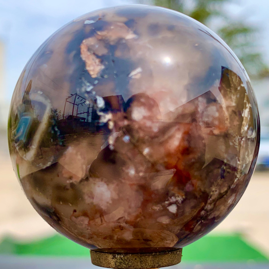 146G Natural Sakura Agate Quartz Sphere healing ball Specimen