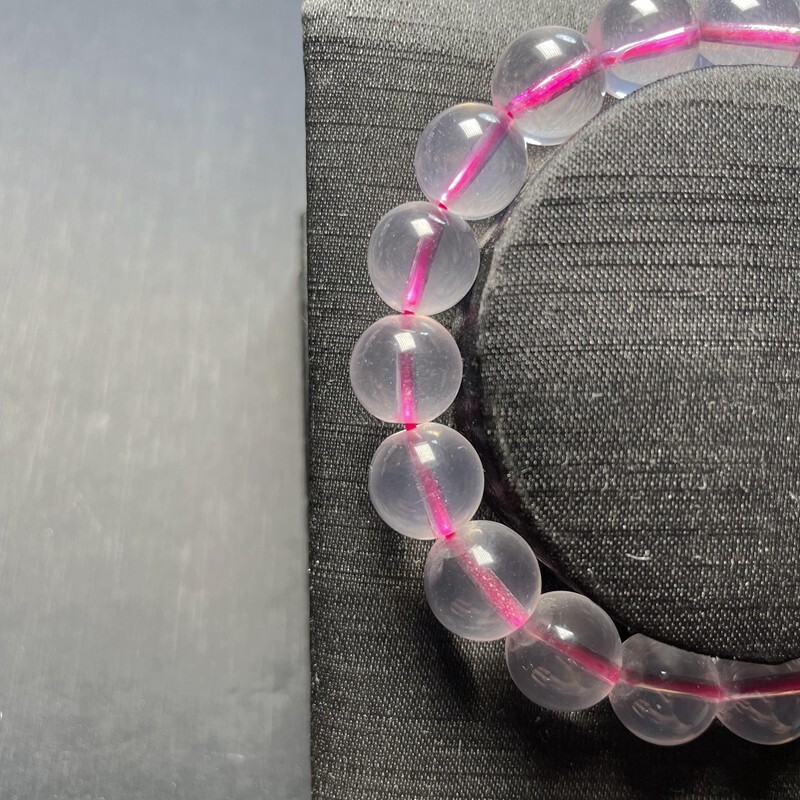 10mm  Natural Clear Starlight Pink Rose Quartz Crystal Gemstone Beads Bracelet