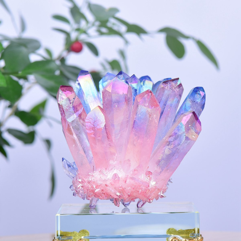 0.84LB Electroplated Color Crystal Cluster Crystal Mineral Reiki Healing