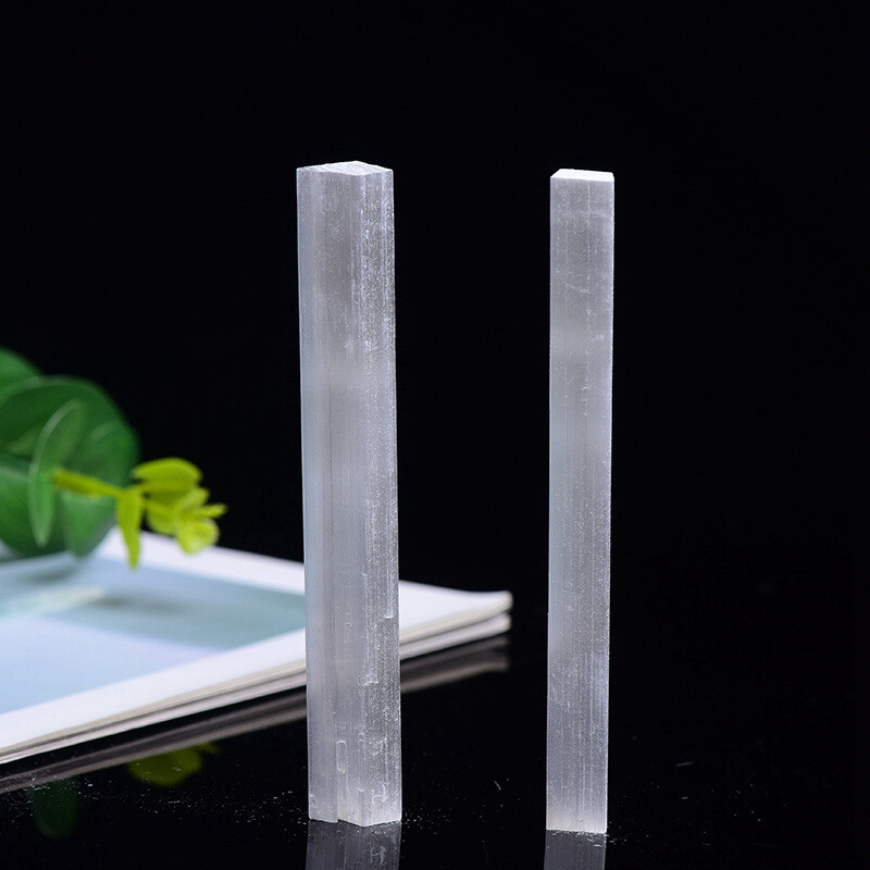 10Pcs Natural Quartz Selenite Stick Wand White Gypsum Crystal Point Stone Blades