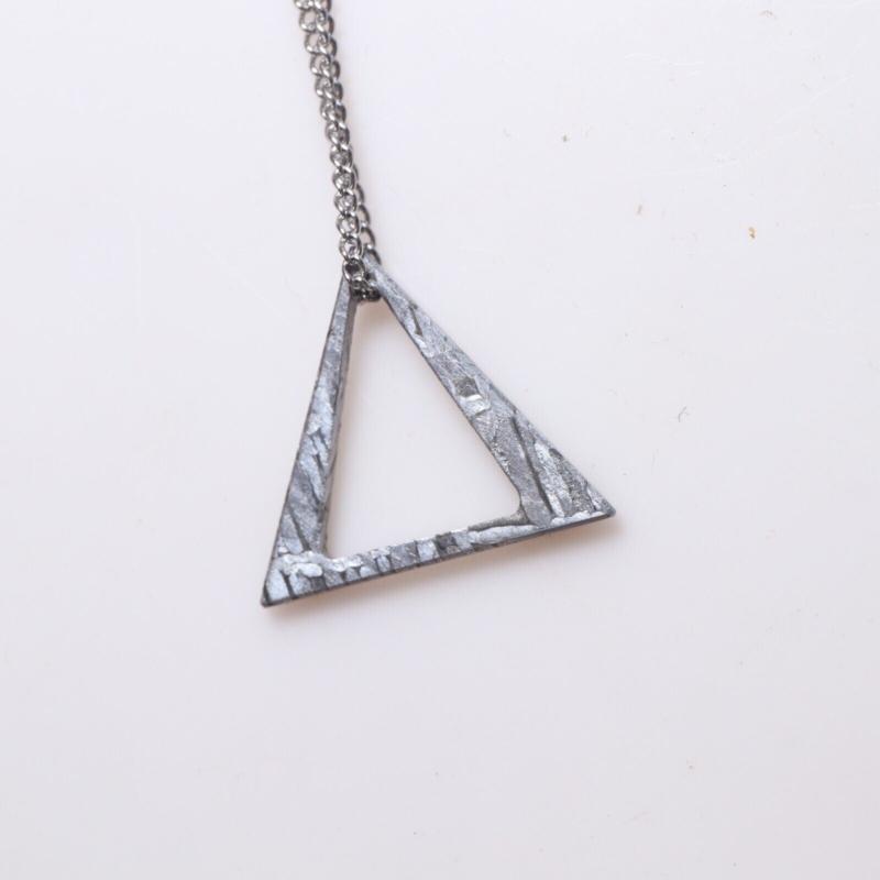Meteorite pendant,Muonionalusta iron meteorite triangle Necklace pendant