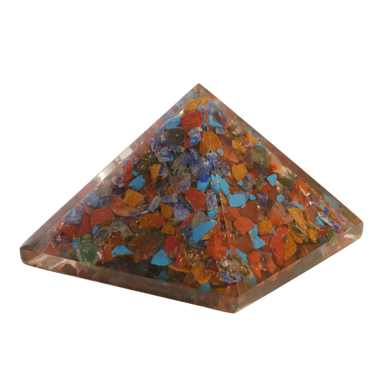 Orgon Pyramid 7 Chakra Stone Energy Generator Orgonite Pyramid Free Shipping