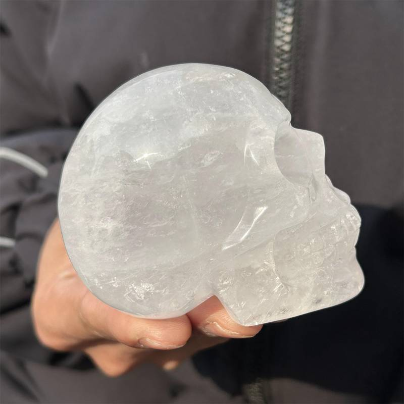 0.34kg Natural clear quartz skull carved Quartz Crystal skull Healing