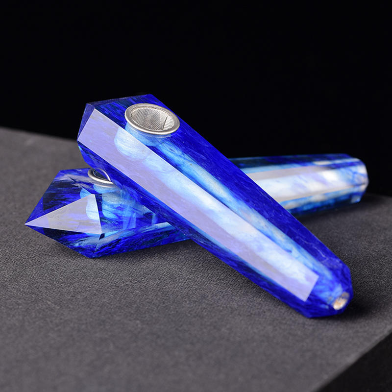 Natural Blue Melting Stone Smoking Pipe Quartz Crystal Wand Point Reiki Obelisk