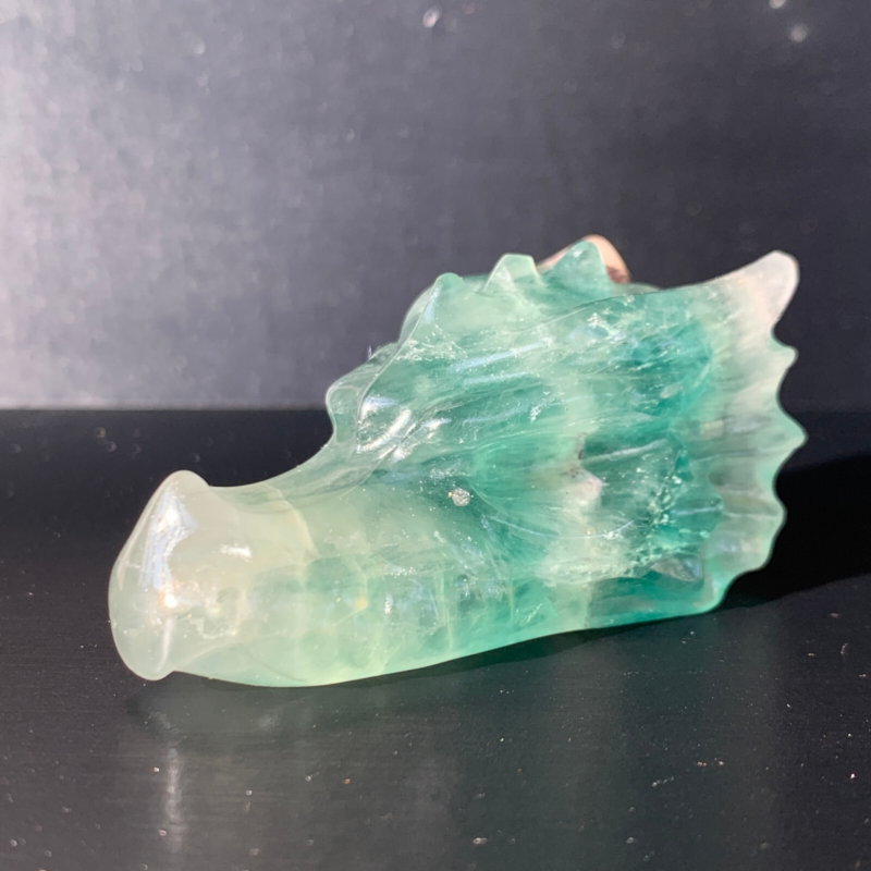 Natural Fluorite Faucet Carving,Reiki Quartz Crystal Skull Decoration 1 Pieces