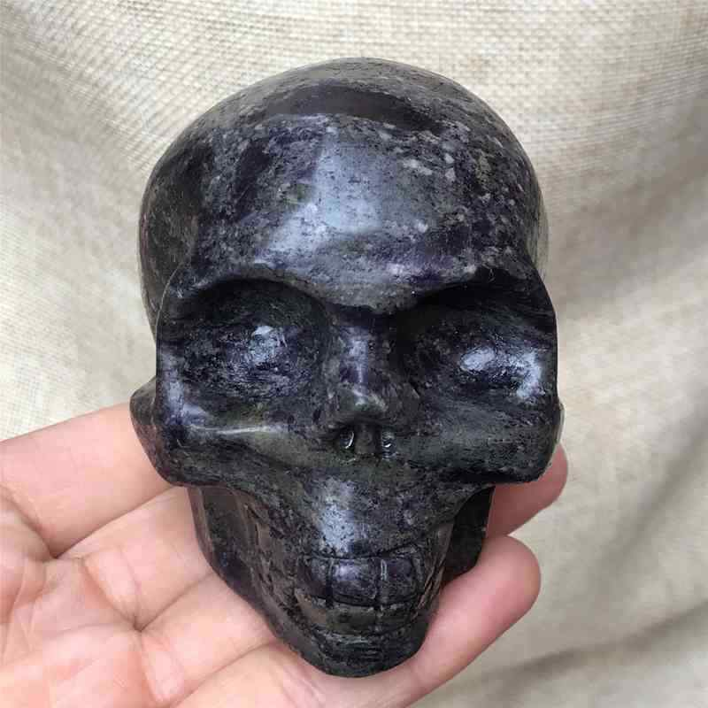 0.48kg Natural black jade quartz skull carved Quartz Crystal skull Healing