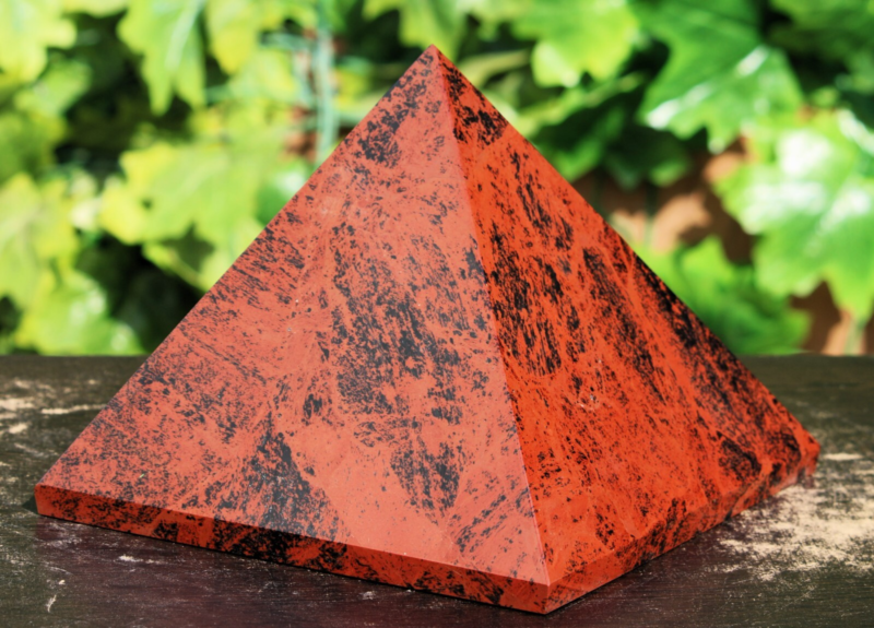 Red Mahogany Obsidian Pyramid Crystal Healing Display Specimen Stone Huge 205mm