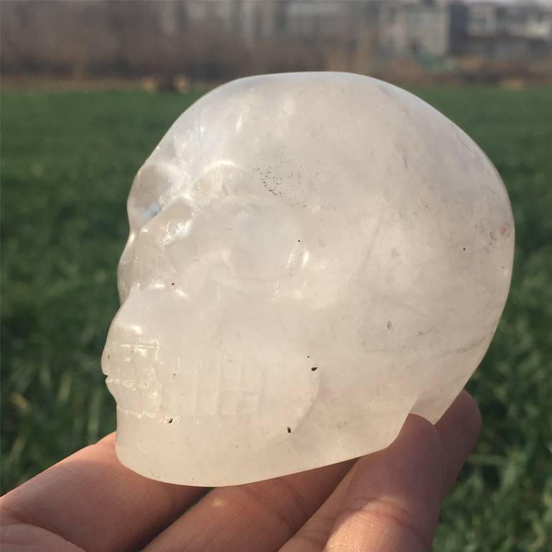 0.46kg Natural clear quartz skull carved Quartz Crystal skull Healing