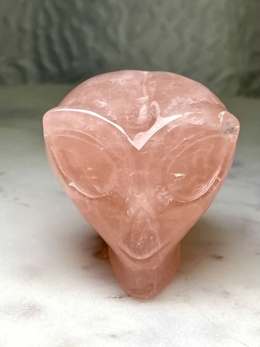 Rose Quartz Alien Head - 2”