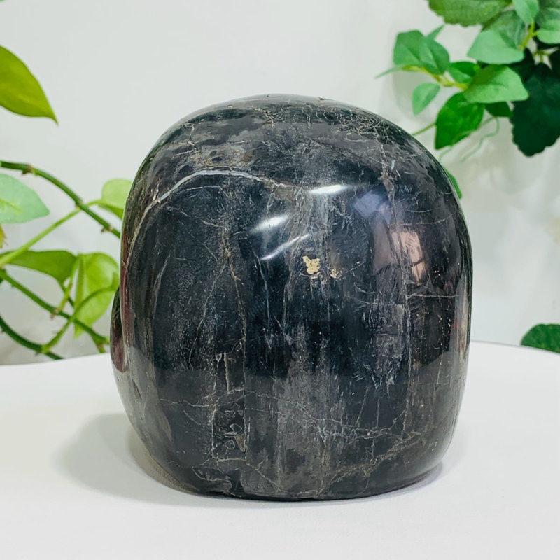1877g Natural Crystal Jade Hand Carved Quartz Skull Medium Energy Reiki Healing