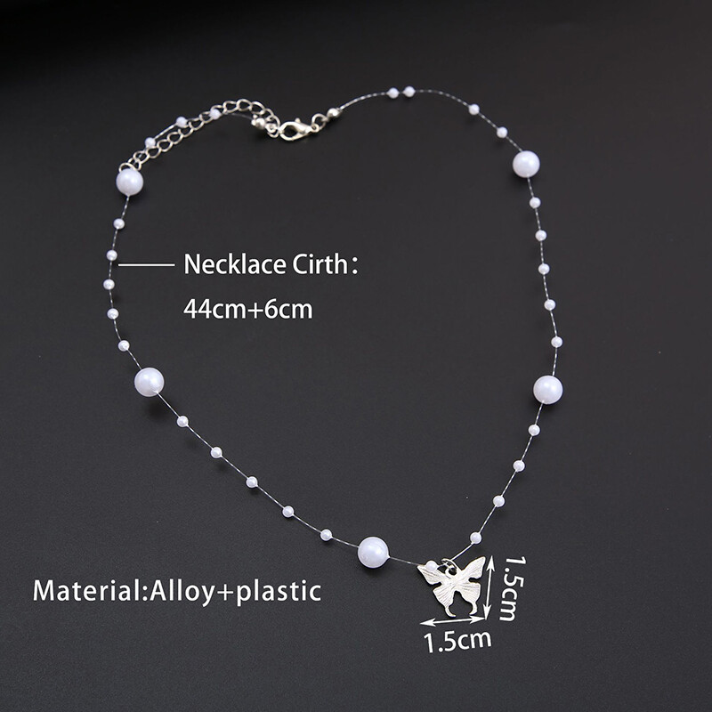New Shiny Butterfly Necklace Ladies Exquisite Clavicle Chain Necklace Jewelry
