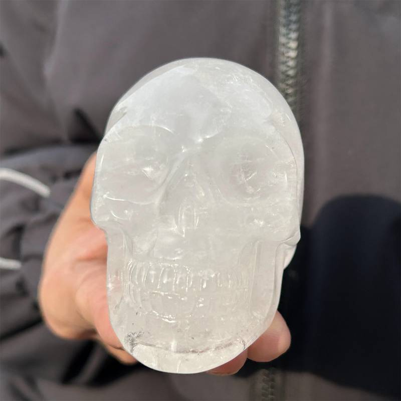0.34kg Natural clear quartz skull carved Quartz Crystal skull Healing