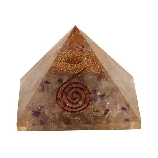 FLUORITE ORGONE GEMSTONE PYRAMID ORGONITE FREE SHIPPING
