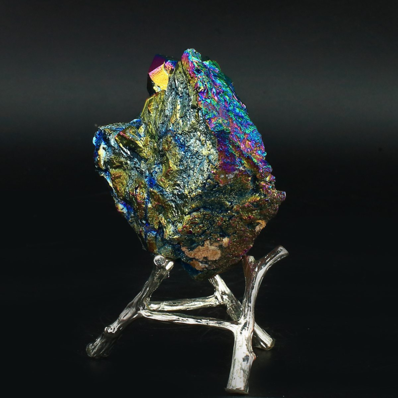 198g Colourful Crystal Cluster Quartz Mineral Specimen Decoration Electroplate