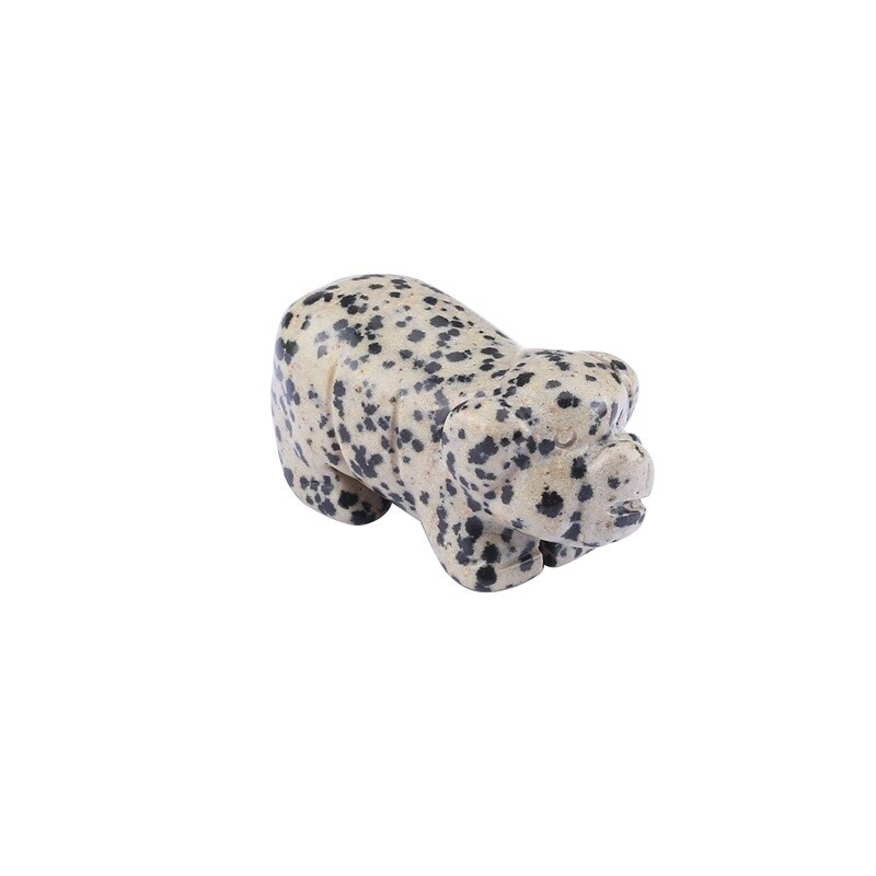 1.5&apos;&apos; Natural Quartz Crystal Cute Baby Piggy Hand Carved Healing Animal Decor