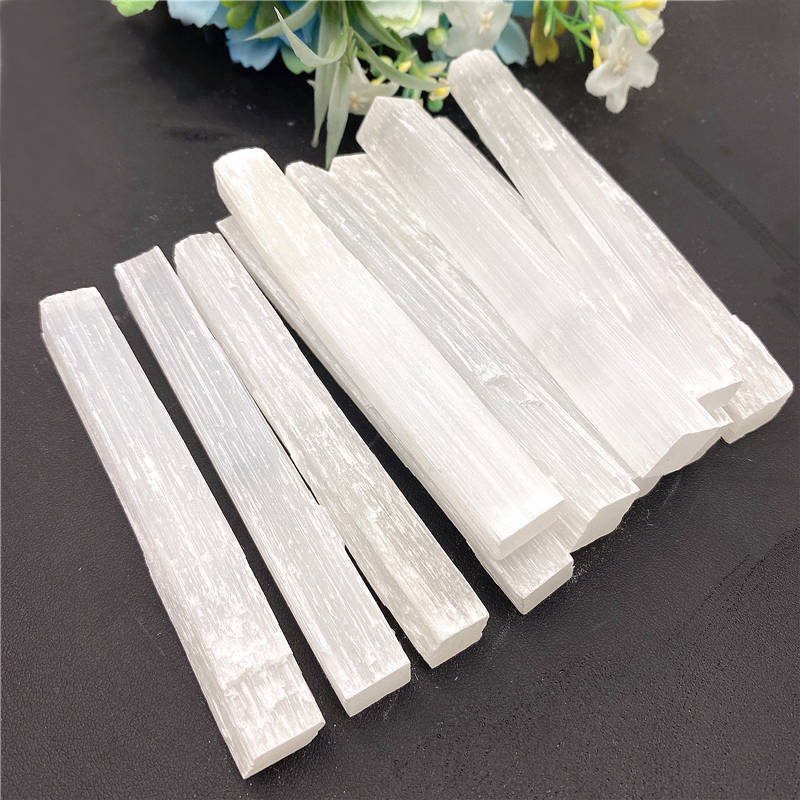 10Pcs Natural Quartz Selenite Stick Wand White Gypsum Crystal Point Stone Blades