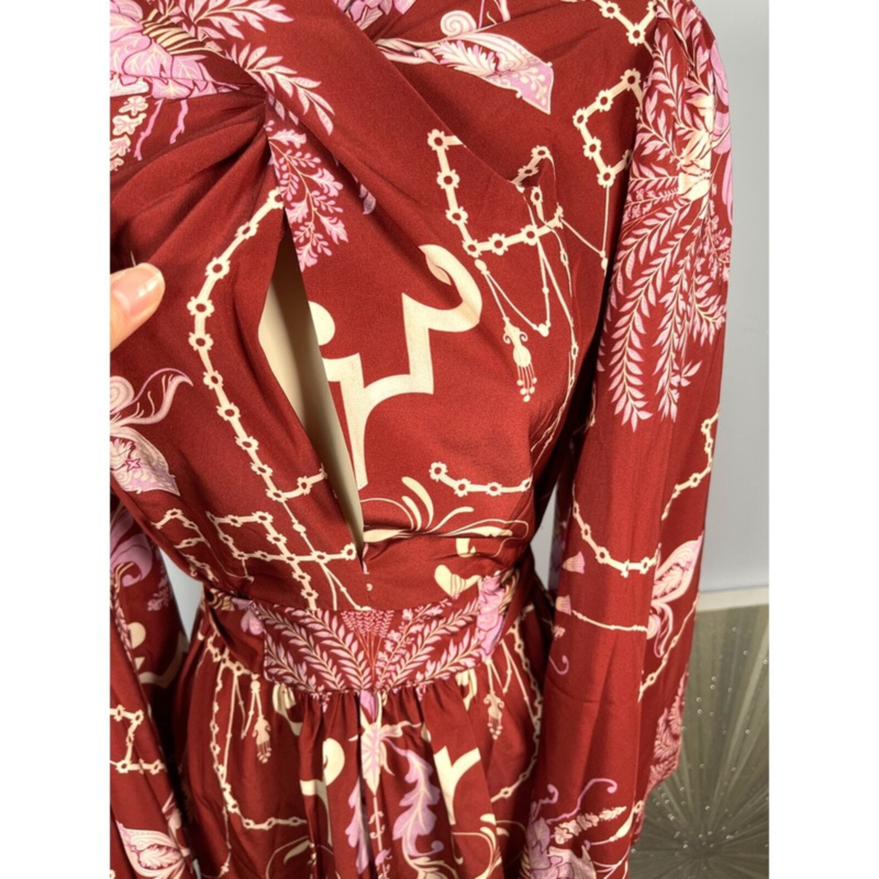 NWT JOHANNA ORTIZ Silk Hanging Garden Floral Printed Kimono Maxi Dress Sz 0
