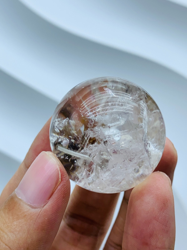 Herkimer Diamond Enhydro Crystal Magic Ball 36MM &big moving water droplet 36g