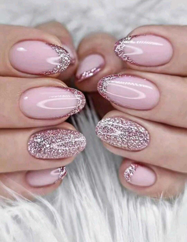 Press On Nails Short Oval Various Colours Nude False Fake Nail 24pcs With Glue
