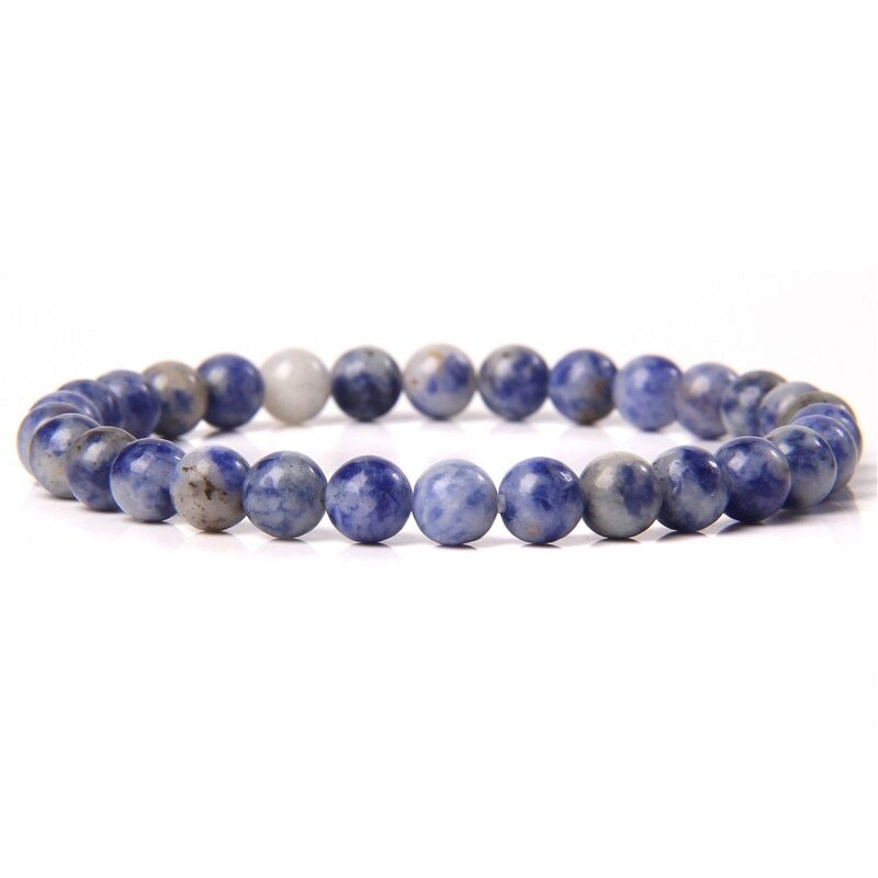 Handmade Natural 6mm Crystal Agates Stretch Bracelet for Women Men Jewelry Gifts