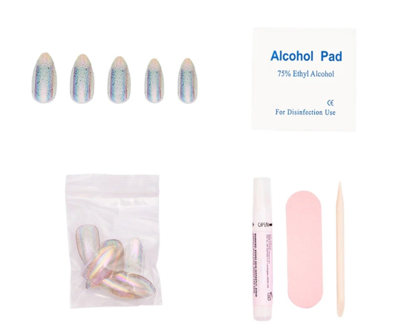 Glamnetic Reusable Press On Nails Medium Pointed Almond - Stardust