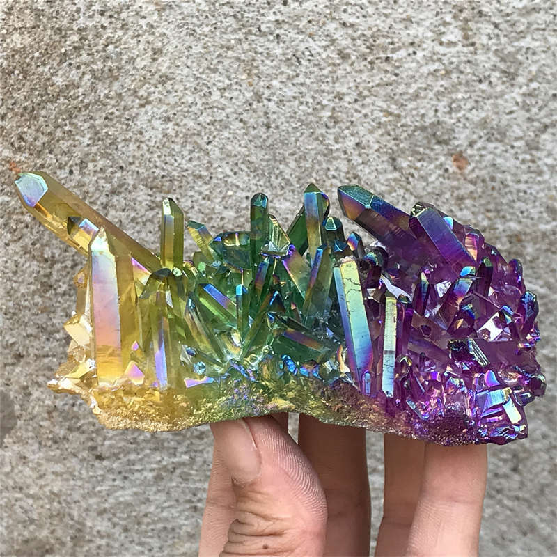 240g Titanium Cluster Quartz Crystal Specimen Mineral Point Healing
