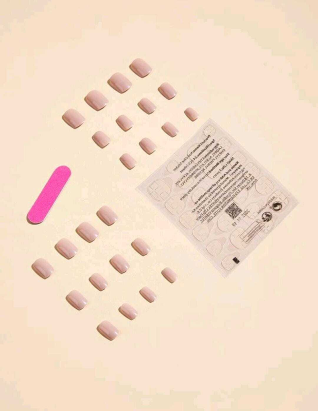 Press On Nails Short Oval Various Colours Nude False Fake Nail 24pcs With Glue