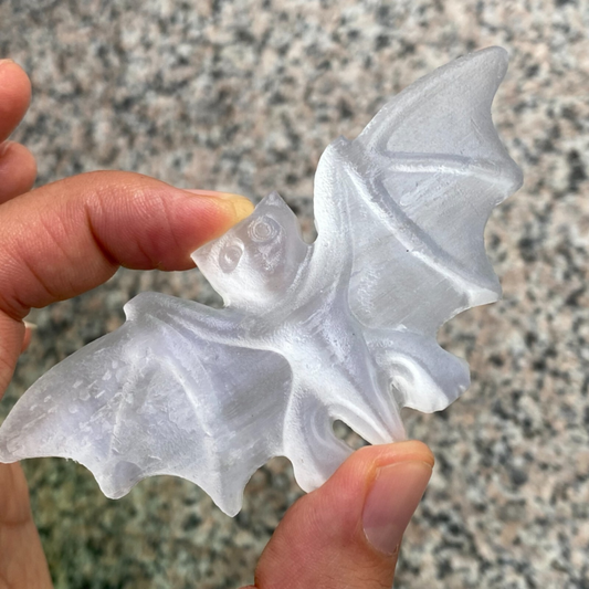 TOP 2.5”+  Natural Gypsum Selenite quartz bat hand carved crystal healing 1PC