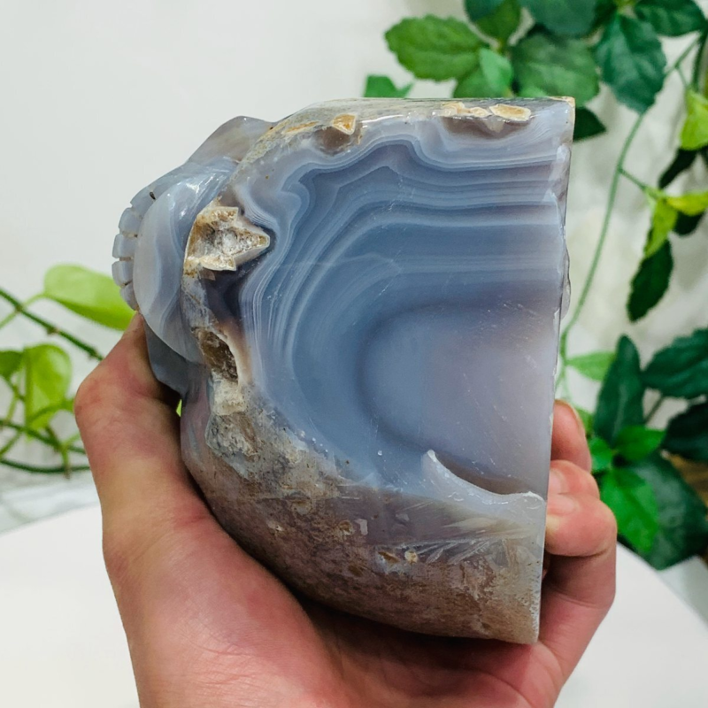 1676g Natural Crystal Jade Hand Carved Quartz Skull Medium Energy Reiki Healing