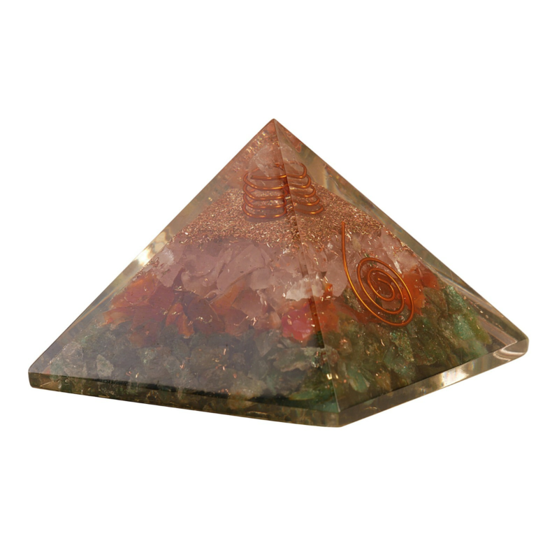 Rose Carnelian Stone Orgone Pyramid Reiki Orgonite Healing Free Shipping