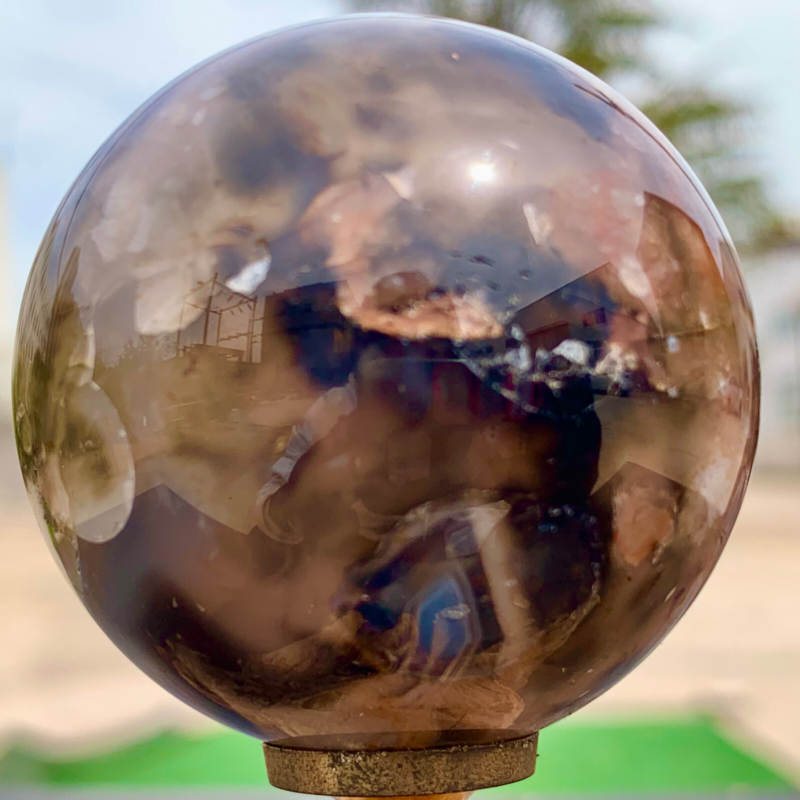 146G Natural Sakura Agate Quartz Sphere healing ball Specimen