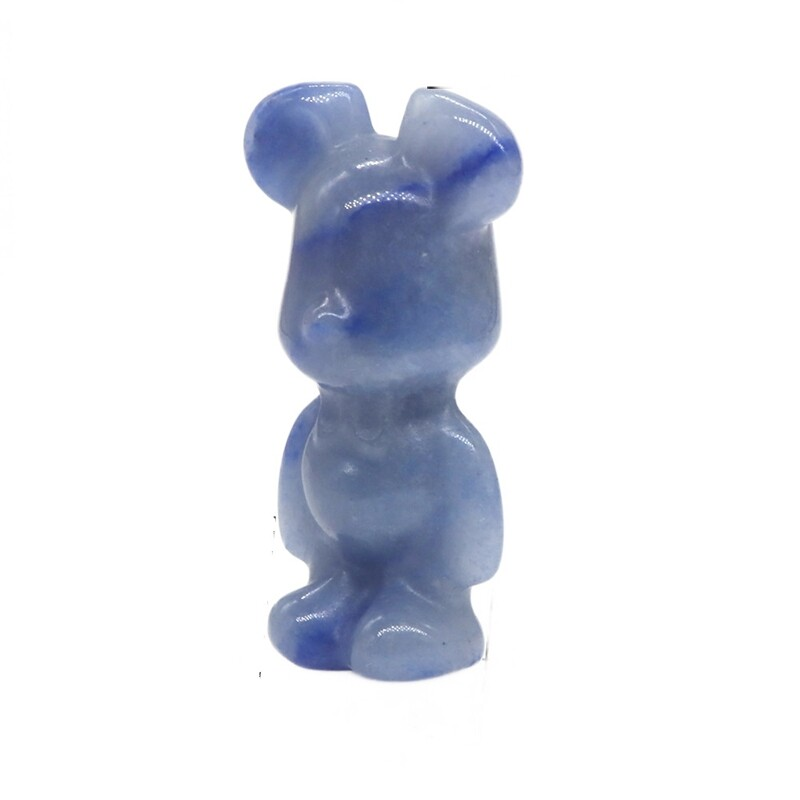 Natural Chakra Quartz Crystal Gloomy Little Bear Carved Animal Reiki Decor Gift