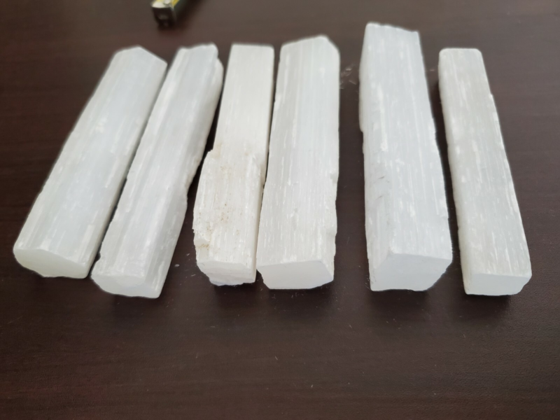 Selenite Sticks Collection 1 Lb Natural White Gypsum Crystal Blades Wands 5.5"