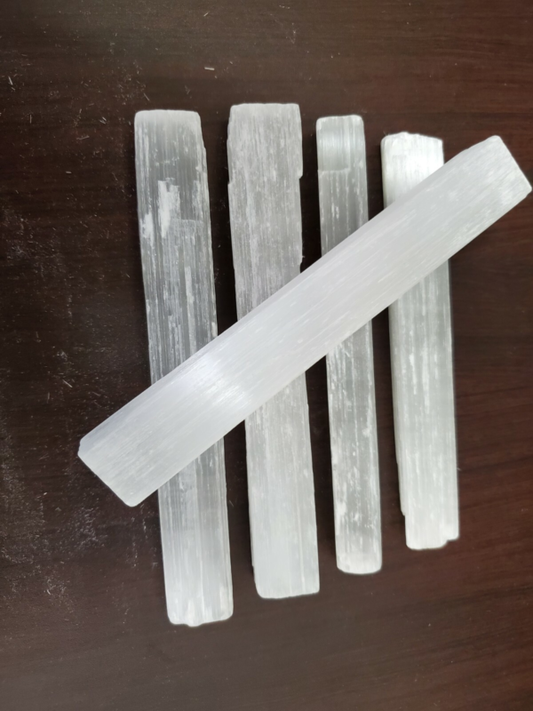Selenite Sticks Collection 1 Lb Natural White Gypsum Crystal Blades Wands 5.5"