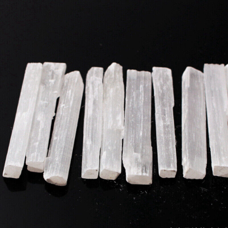 3pc Natural White Gypsum Wand Quartz Crystal Selenite Stick Mineral Healing