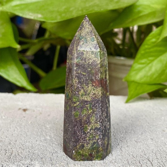 61G Natural Dragon Blood Column Obelisk Crystal Column Wand Point Healing Stone