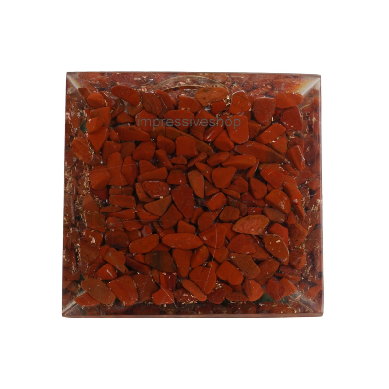 Nephrite Jade Red Jesper Orgone Pyramid Crystal Healing Free Shipping