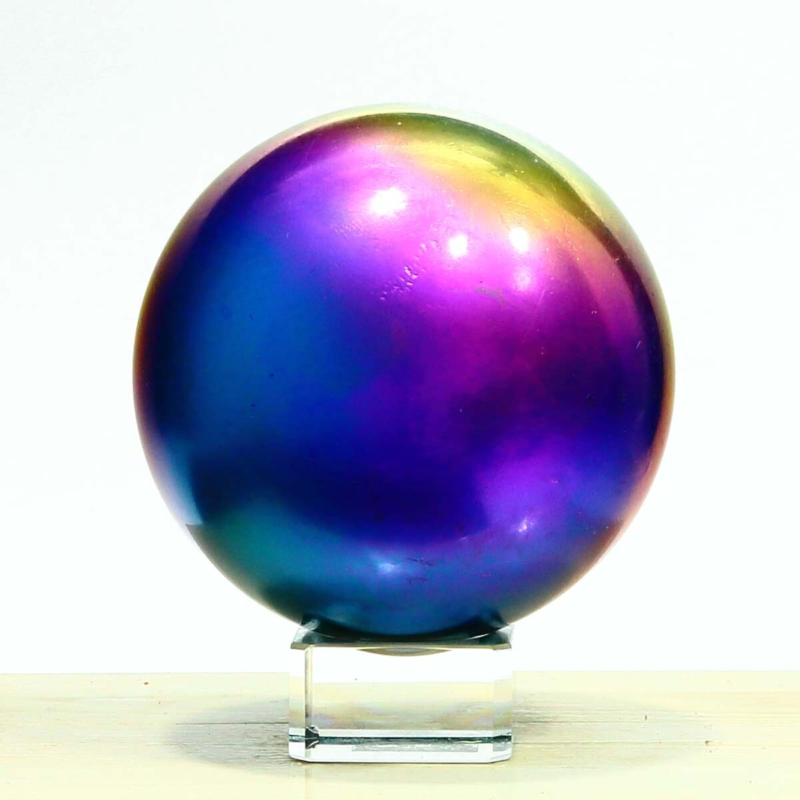 832g Natural Crystal Electroplated Rainbow Crystal Ball Quartz Sphere Healing