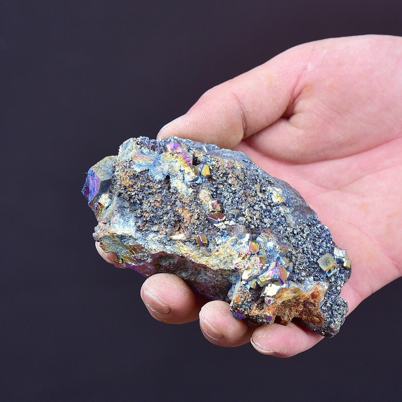 0.661LB Electroplated quartz Calcite mineral specimen for spiritual healing